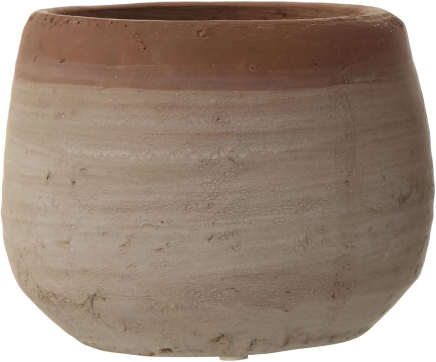 Creative Co-Op Small Orange & Whitewashed Terracotta Planter | Amazon (US)