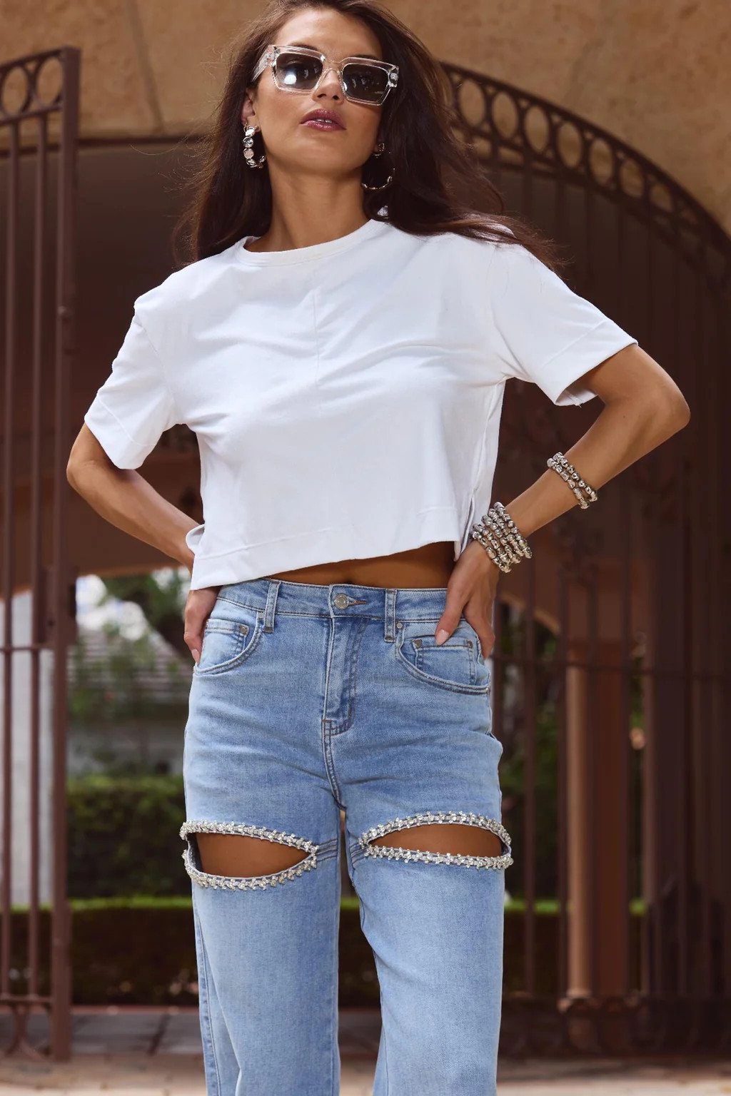 Ivanka Crystal Jean - Medium Blue | The Noli Shop