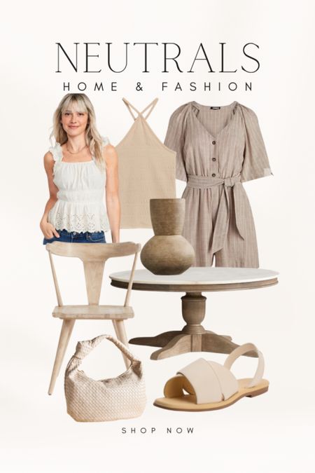 Home & fashion neutral finds!

Neutral dining chair, wood dining chair, round dining table, marble top table, neutral romper, summer tops, blouse, sandals, handbag, neutral vase, neutral home, neutral fashion, summer fashion

#LTKhome #LTKstyletip #LTKFind