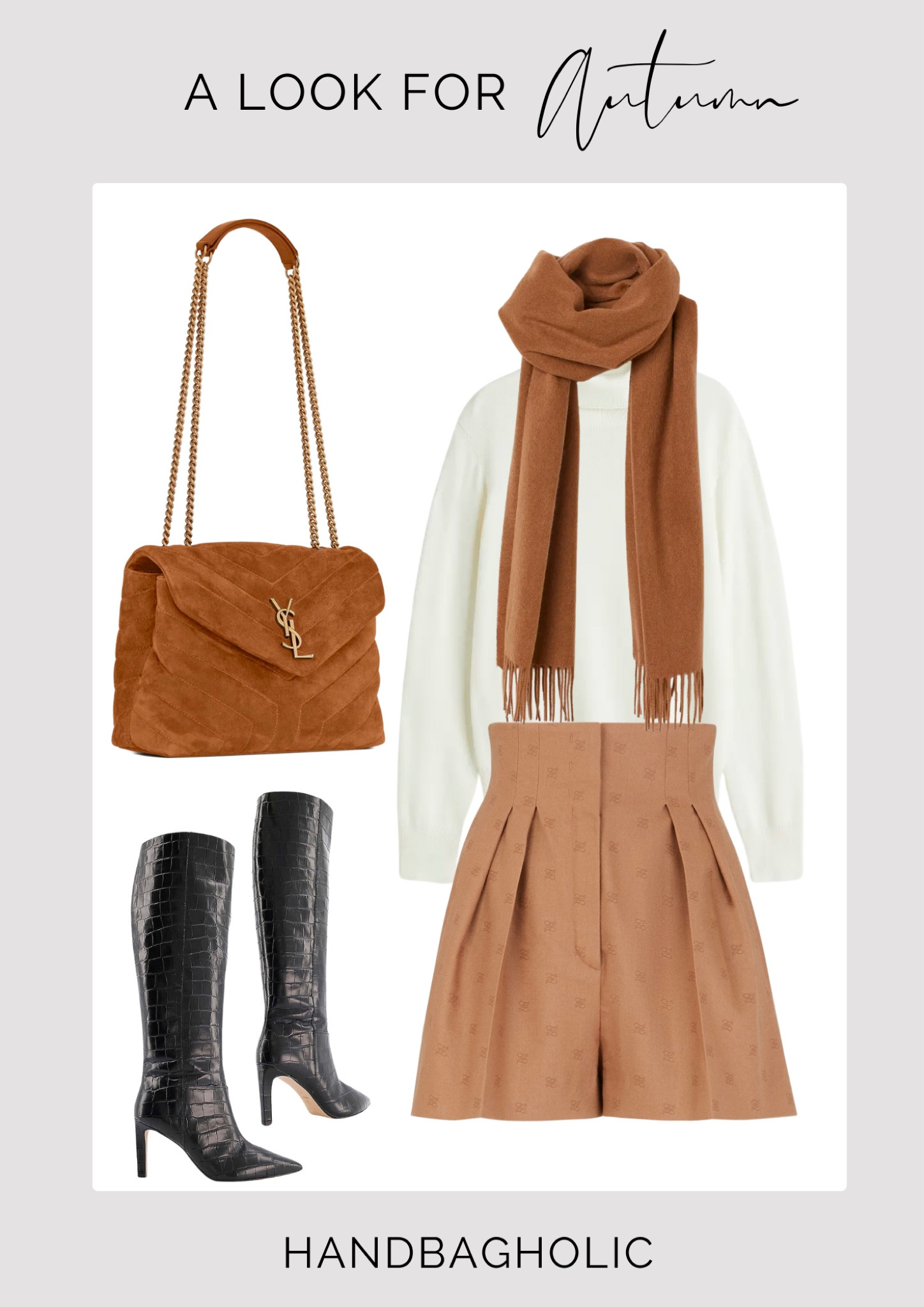 My favourite cosy look for Fall, my Fendi high-waist shorts teamed with black leather boots, a super soft white jumper, cashmere scarf and YSL Small LouLou bag in Cinnamon suede leather. 🍂✨ #ootd #autumn #falloutfit #falllook #autumnoutfit #autumnwinter #aw22 #YSL #YSLBag 

#LTKstyletip #LTKSeasonal #LTKeurope