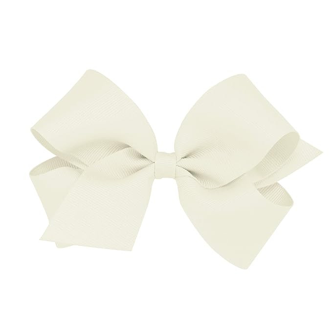 Wee Ones Girls' Plain Wrap Grosgrain Hair Bow on a WeeStay No-Slip Hair Clip, Medium, Antique Whi... | Amazon (US)