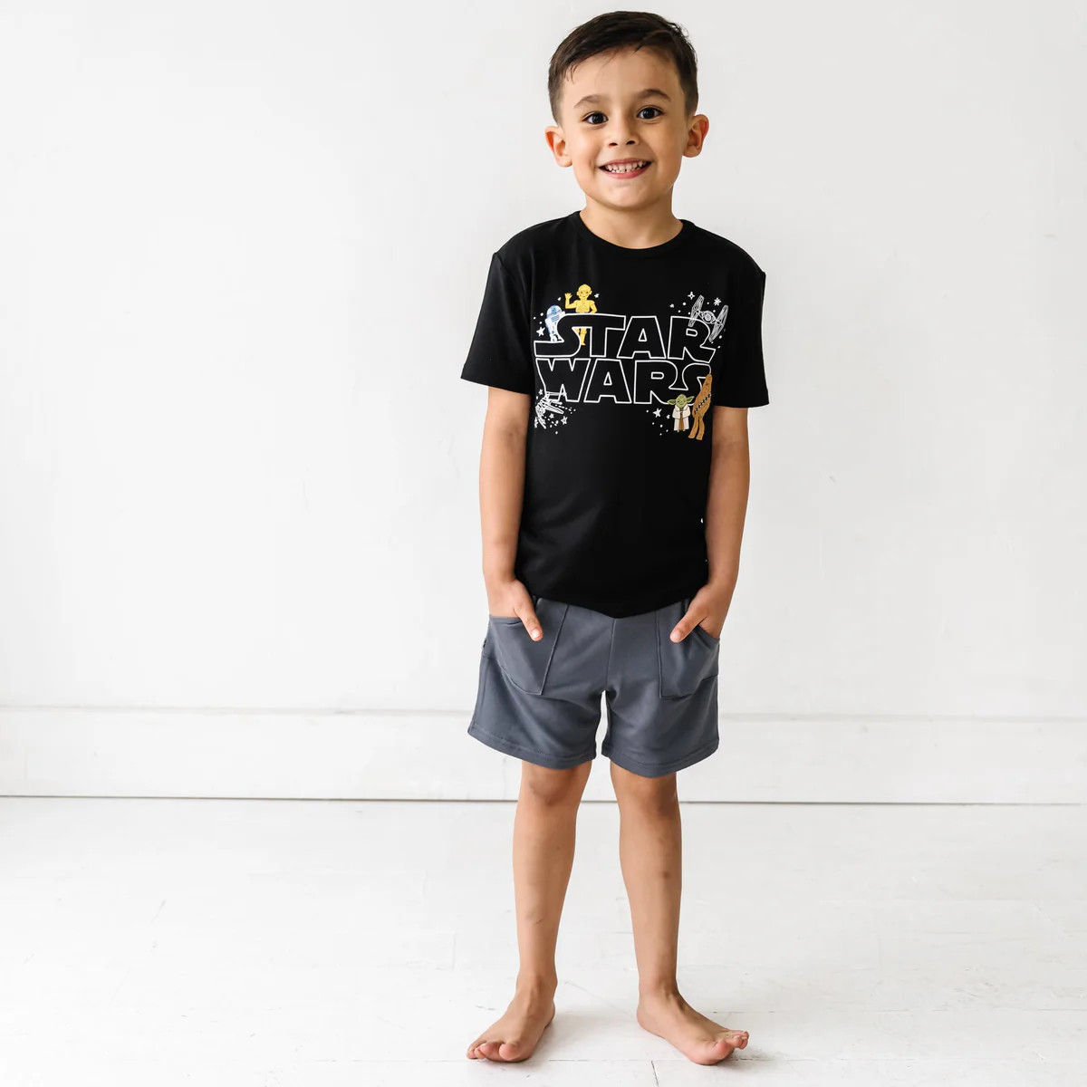 Charcoal Bamboo Viscose Terry Shorts | Little Sleepies