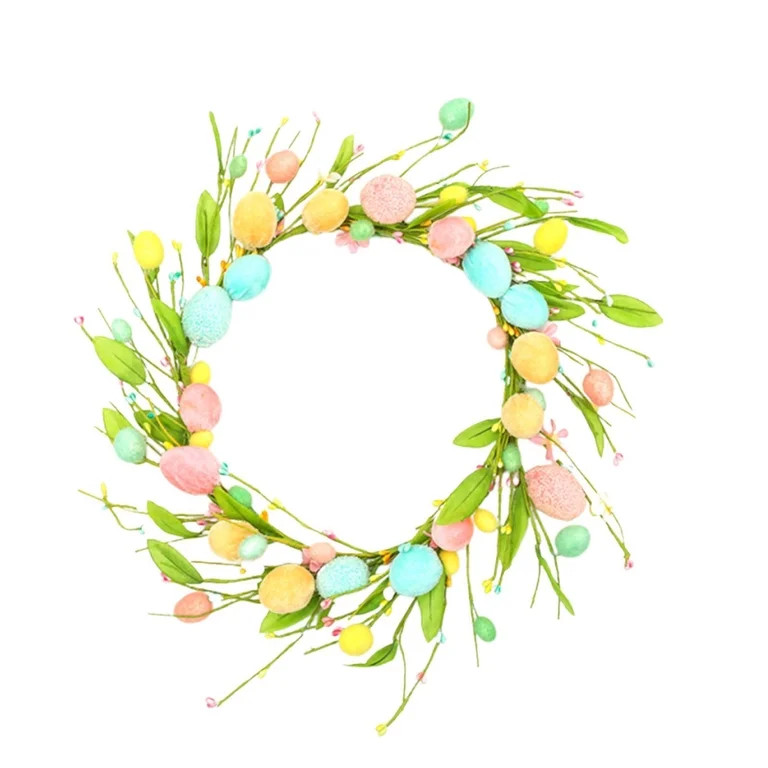 APLVFFZH Easter Egg Branch Aesthetic Happy Easter Decoration for Restaurant Cafe Dorm Flannel Wre... | Walmart (US)