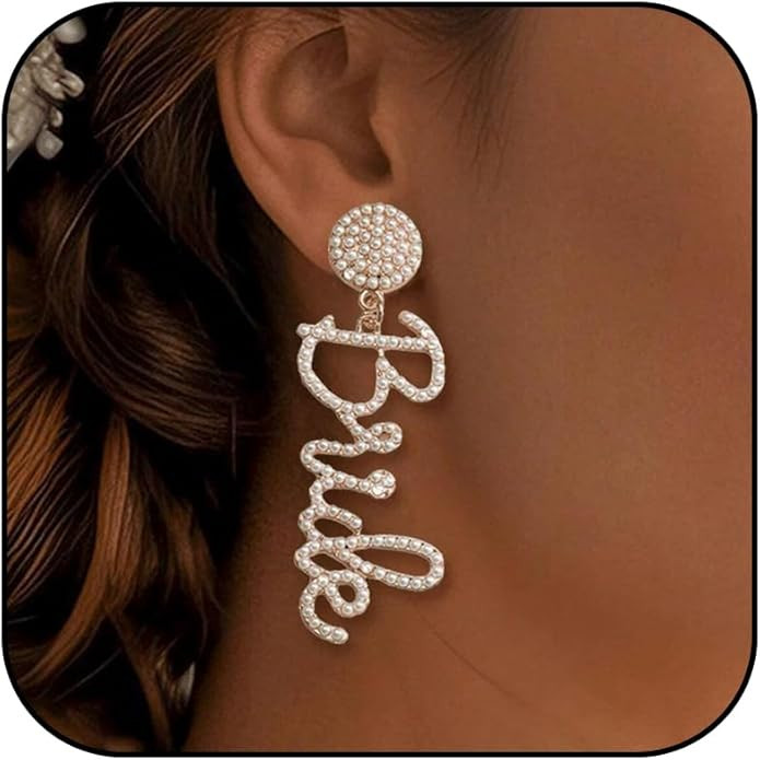 Bridal Earrings for Women Elegant Wedding Jewelry Gift Set with Pearl Accents Bridesmaid Accessor... | Amazon (US)