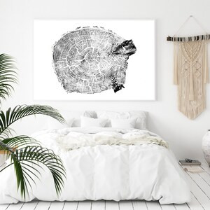 Handmade Cedar Tree Ring Art, 36X24 Inch Large Tree Stump Prints, Nature Wall Art, Minimalist Off... | Etsy (CAD)