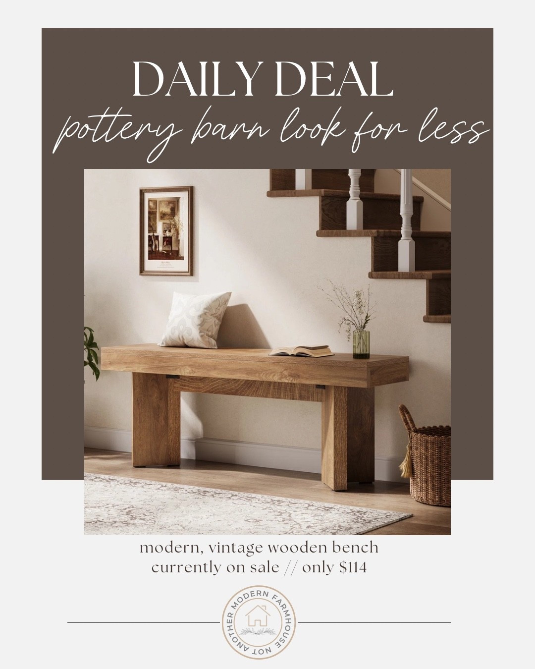 Deal of the Day - Pottery Barn look for less wooden bench

Wayfair, sale, affordable find, designer inspired, living room inspo, living room design, pottery barn inspired, designer inspired, look for less

#LTKHome #LTKSaleAlert