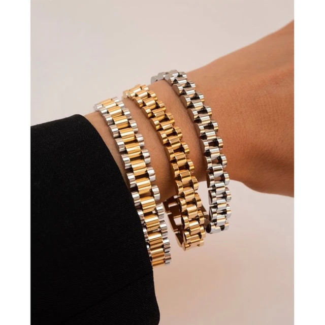 TarjuvenFree-Bracelets Ronds en Acier Inoxydable Plaqué Or pour Homme et Femme, Poignées Amovib... | Aliexpress EU