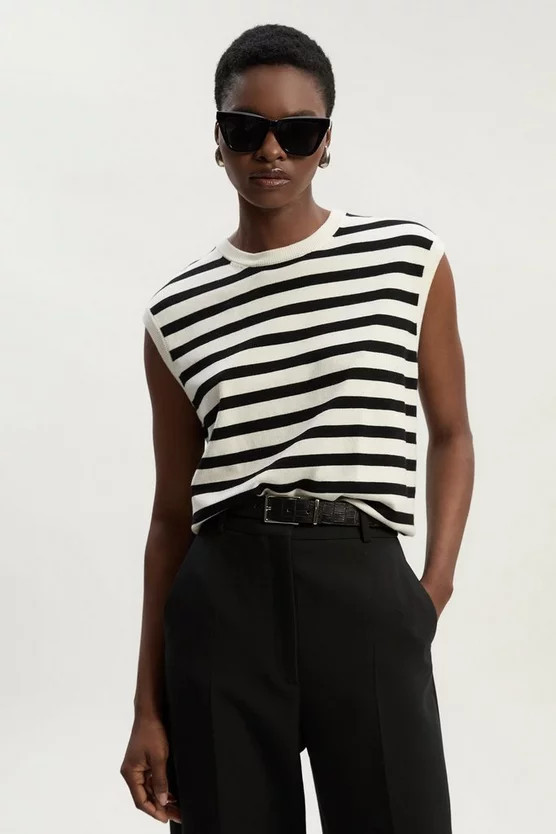 Viscose Blend Knit Top | Karen Millen US