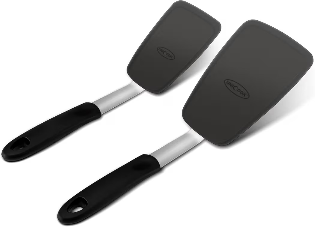 Unicook 2 Pack Flexible Silicone Spatula, Turner, 600F Heat Resistant, Ideal for Flipping Eggs, B... | Amazon (US)