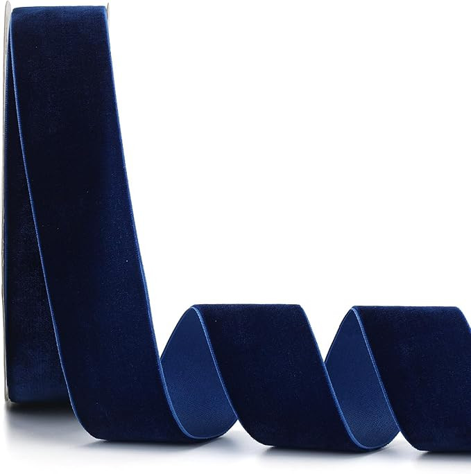 Navy Blue Velvet Ribbon 1-1/2 Inch x 20Yd,Great for Gift Wrapping,Hair Bows,Christmas,Wedding Par... | Amazon (US)