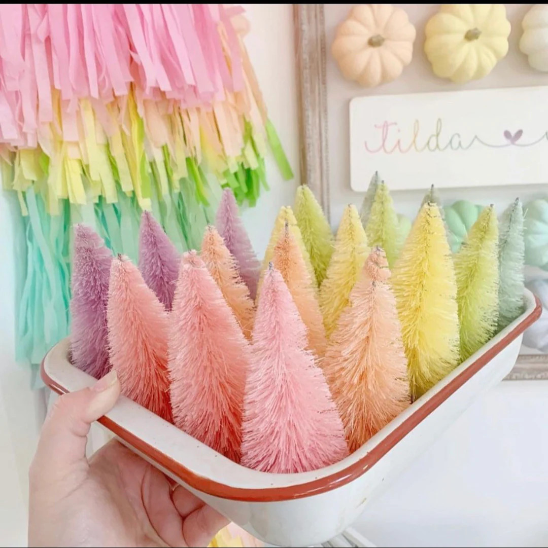 Rainbow Christmas Trees Rainbow Bottle Brush Trees Bottle - Etsy | Etsy (US)