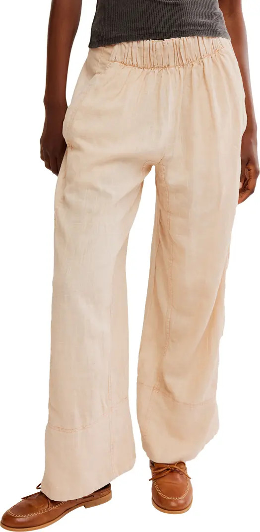 Days End Pull-On Linen Blend Wide Leg Pants | Nordstrom
