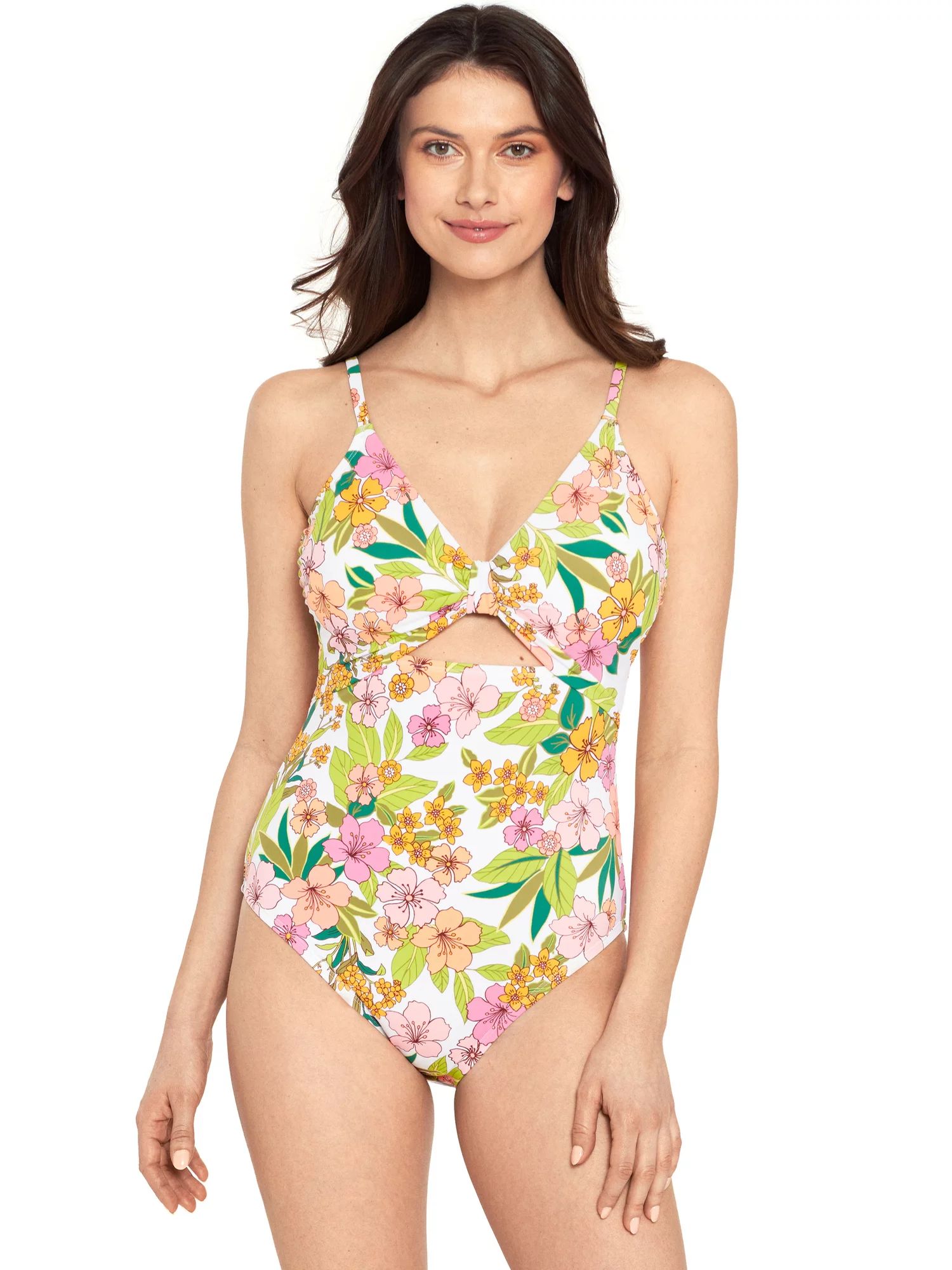 Time and Tru Women’s and Women’s Plus Front Cutout One Piece Swimsuit | Walmart (US)
