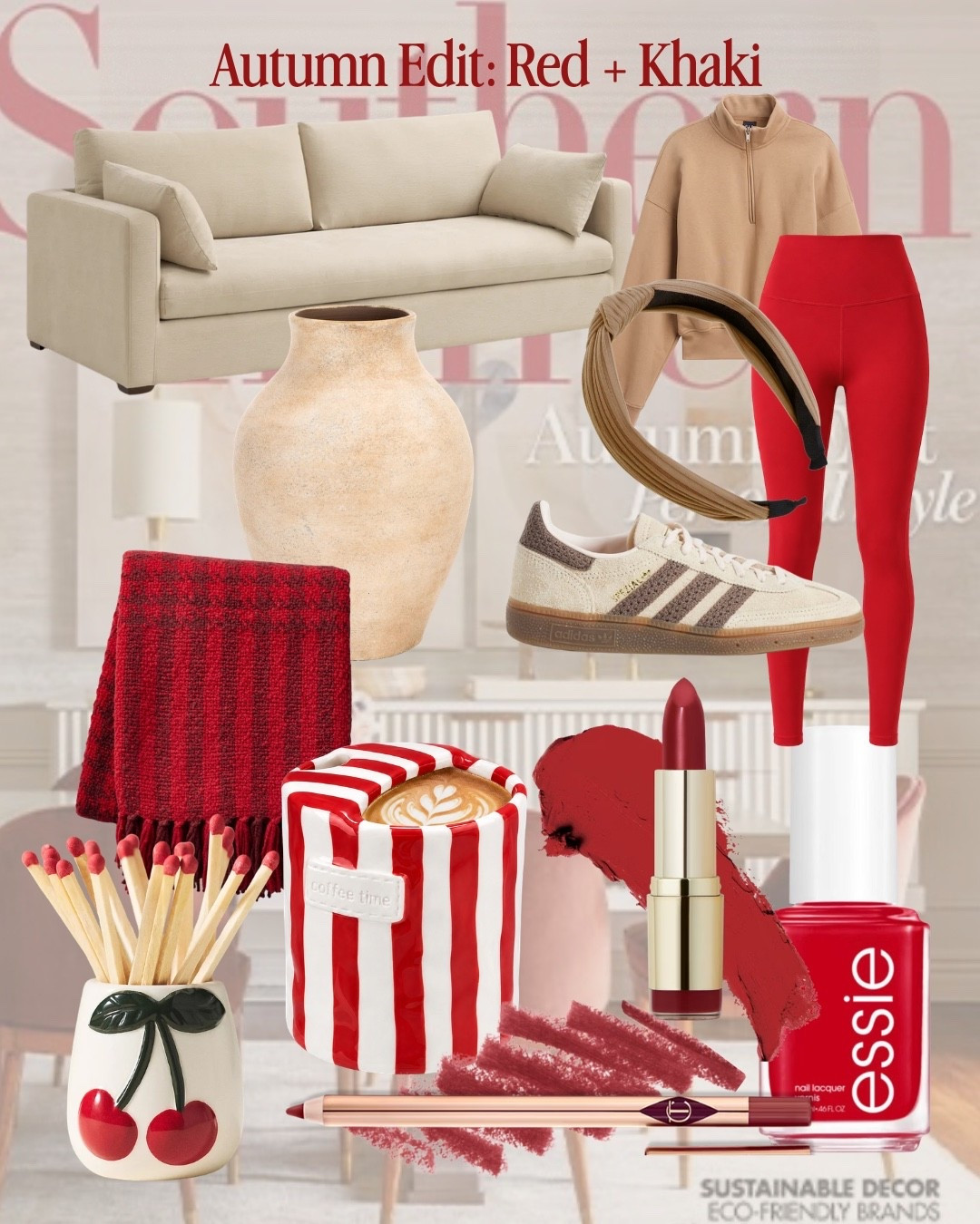Red + khaki might be one of my favorite color combinations heading into fall. ❤️🤎

I pulled together a little autumn edit with red and khaki finds across fashion, home and beauty — from an easy neutral quarter zip and red leggings to Adidas sneakers, cozy red home accents, fall decor and classic red beauty favorites.

I love how a pop of red instantly warms up a neutral fall palette, whether you’re looking for casual fall outfit ideas, athleisure outfits, everyday mom outfits, fall home decor, neutral home decor with red accents, or fall beauty favorites. These are such easy ways to bring one of fall’s prettiest color combinations into your wardrobe and home.

Shop everything from my Red + Khaki Autumn Edit here! ❤️

#LTKHome #LTKBeauty #LTKSeasonal