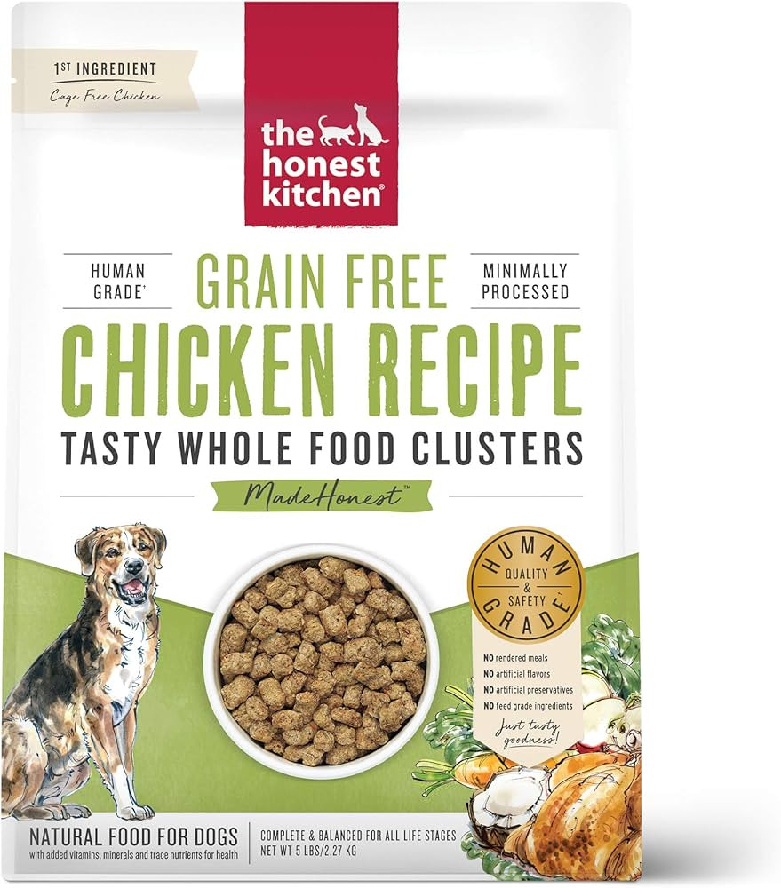 The Honest Kitchen Whole Food Clusters Grain Free Chicken Dry Dog Food, 5 lb Bag | Amazon (US)