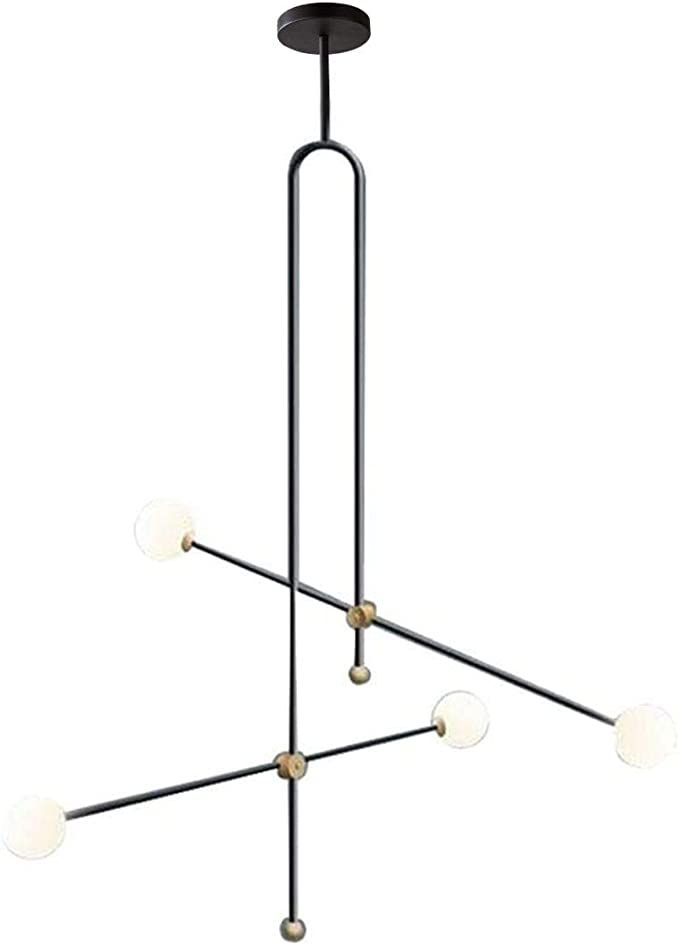 KCO Lighting Modern Chandelier Black Ceiling Pendant Lighting Geometric Minimalist 4 Light Fixtur... | Amazon (US)