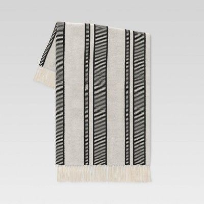 Woven Throw Blanket Black Stripe - Threshold™ designed with Studio McGee | Target