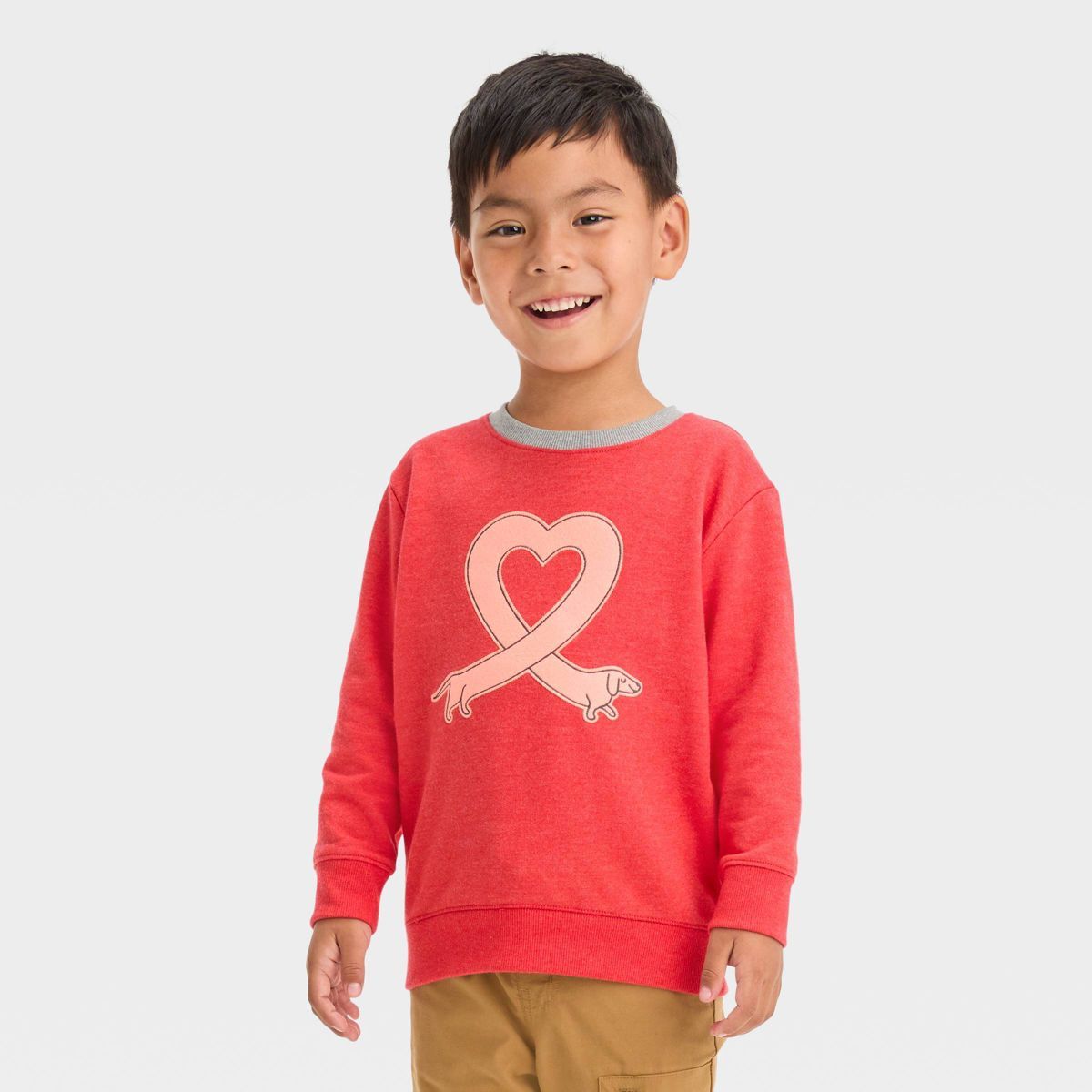 Toddler Boys' Valentine's Day French Terry Crewneck Pullover Sweatshirt - Cat & Jack™ | Target