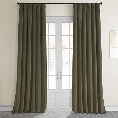 HPD Half Price Drapes VPCH-190622-96 Signature Blackout Velvet Curtain (1 Panel), 50 X 96, Hunter... | Amazon (US)