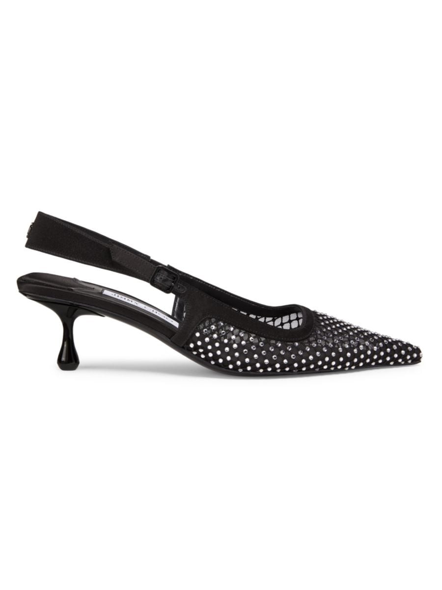 Shop Jimmy Choo Amel 50MM Crystal-Embellished Mesh Pumps | Saks Fifth Avenue | Saks Fifth Avenue