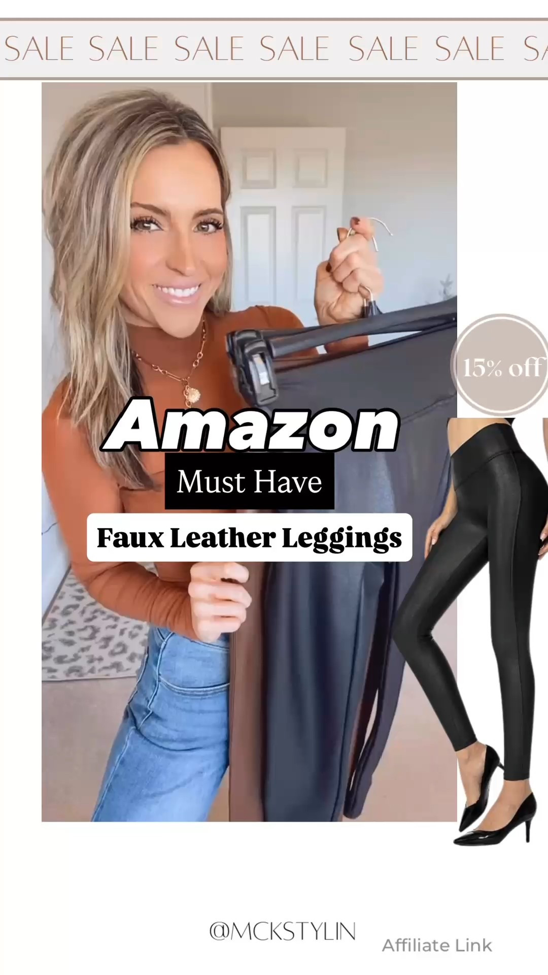 These faux leather leggings are a closet must!! I prefer these over my name brand 🙌 They instantly elevate an outfit all while being Super comfy and stylish. Wearing xs

#LTKSaleAlert #LTKFindsUnder50 #LTKootd