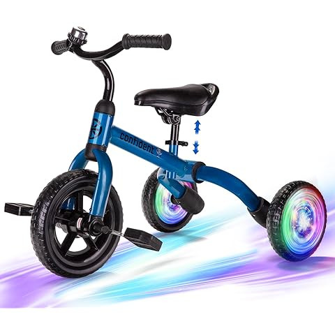 YGJT 3 in 1 Tricycle for Toddlers Age 2-5 Years Old, Folding Kids Balance Bikes with Adjustable S... | Amazon (US)