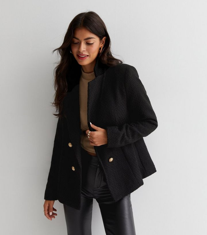 Black Bouclé Utility Blazer | New Look | New Look (UK)