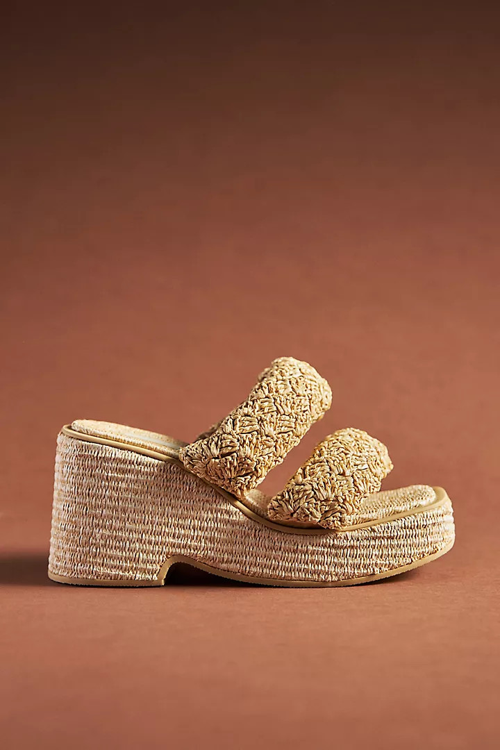 Farm Rio Raffia Platform Sandals | Anthropologie (US)