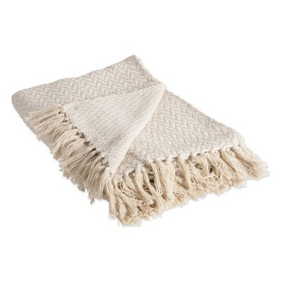 Zig-Zag Throw Blanket Natural - Design Imports: Boho Style, Hypoallergenic, Machine Washable, 50x60" | Target
