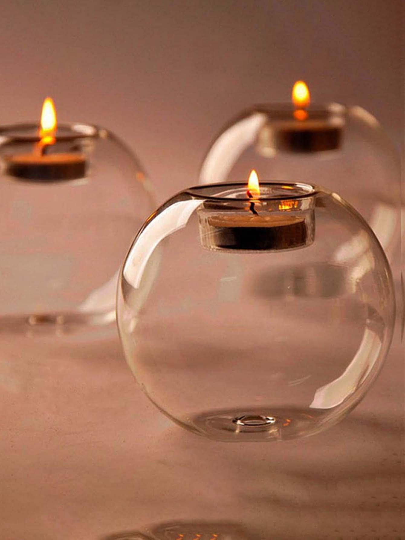 1pc Clear Ball Shaped Candle Holder | SHEIN