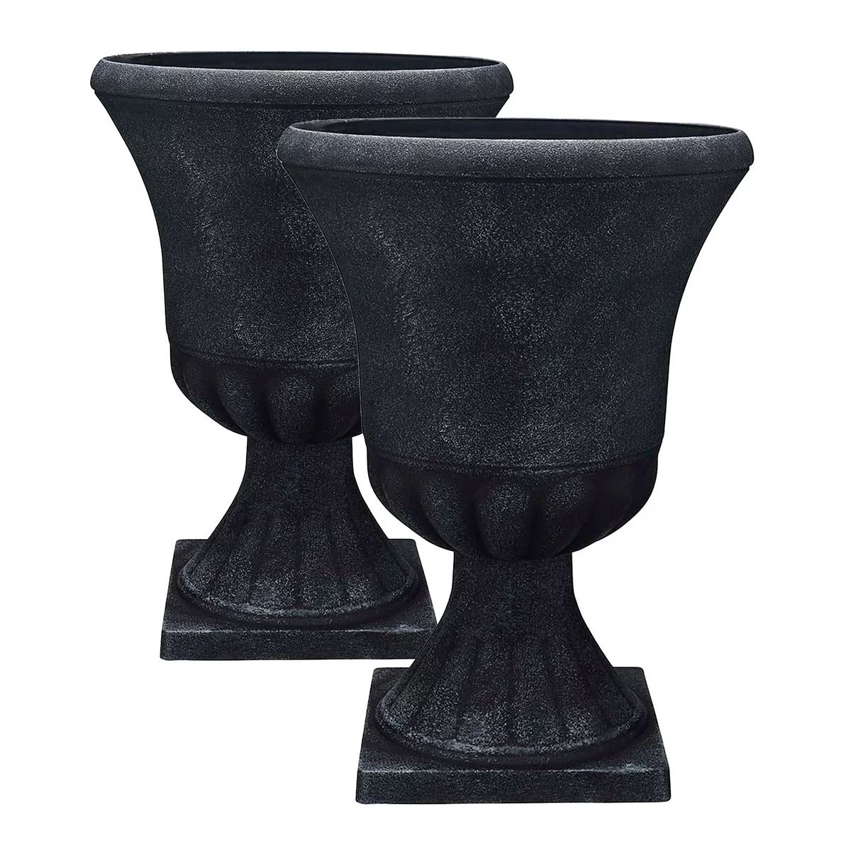 Southern Patio EB-029816 Winston 16 Inch Resin Outdoor Planter, Black (2 Pack) | Kohl's