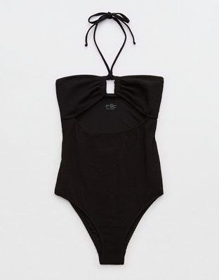 Aerie Crinkle Ring Bandeau One Piece Swimsuit | Aerie