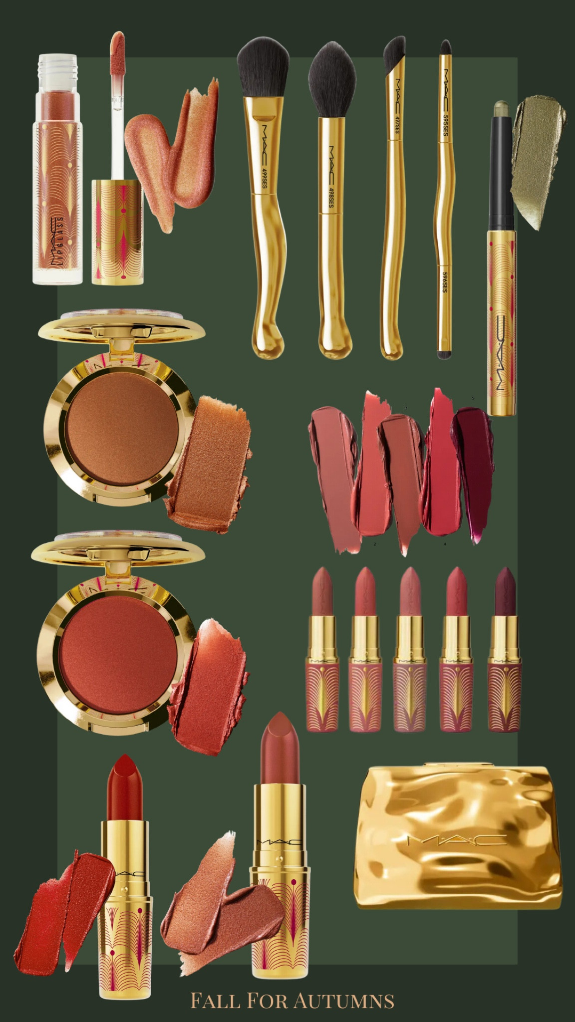 MAC limited edition holiday gifts for Autumns at Nordstrom on Sale! Coral blush, radiant blush, bronze, gold, orange, chestnut, olive green, shimmer, lip gloss, makeup brush, gift set, beauty gift, girlie, gifts for her, lipstick, warm tones, color analysis, teddy

True autumn, dark autumn, soft autumn, house of colour autumn, warm autumn, color analysis

#LTKSaleAlert #LTKBeauty #LTKGiftGuide