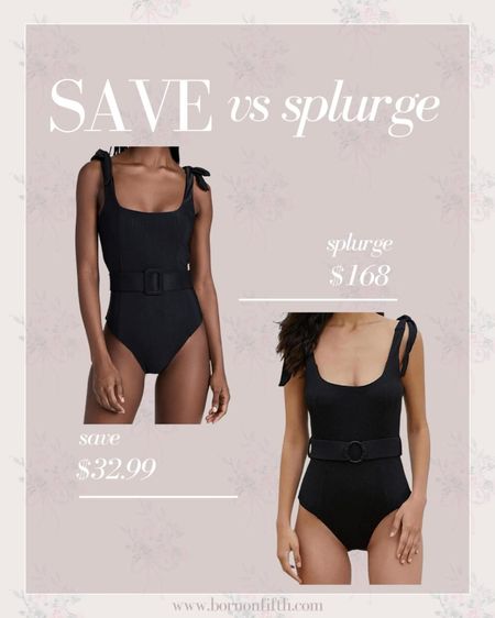 Save vs splurge! $33 version of a $168 swimsuit. Women’s one piece bathing suit. Comes in black, white and more colors 

#LTKFind #LTKswim #LTKunder50