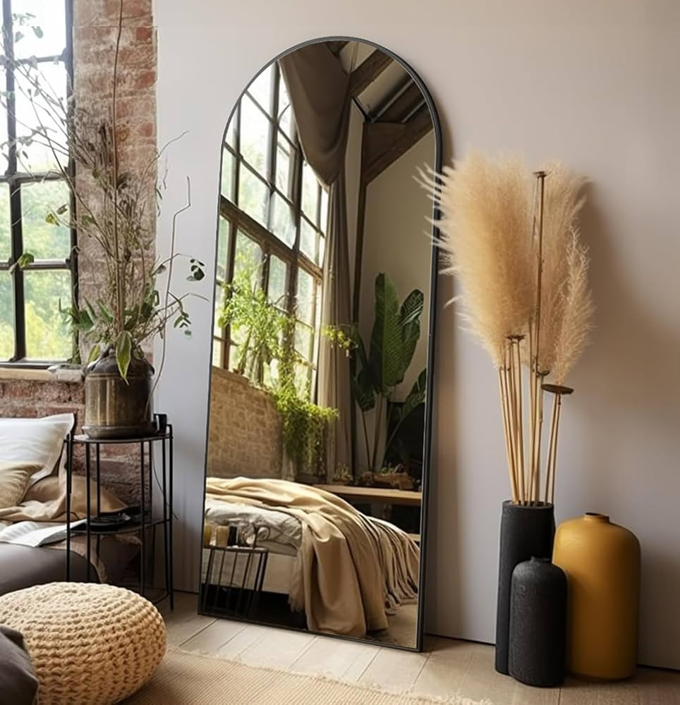 Arched Floor Mirror, 65 "x 22" Full Length Mirror Wall Mirror Hanging or Leaning Arched-Top Full ... | Amazon (US)