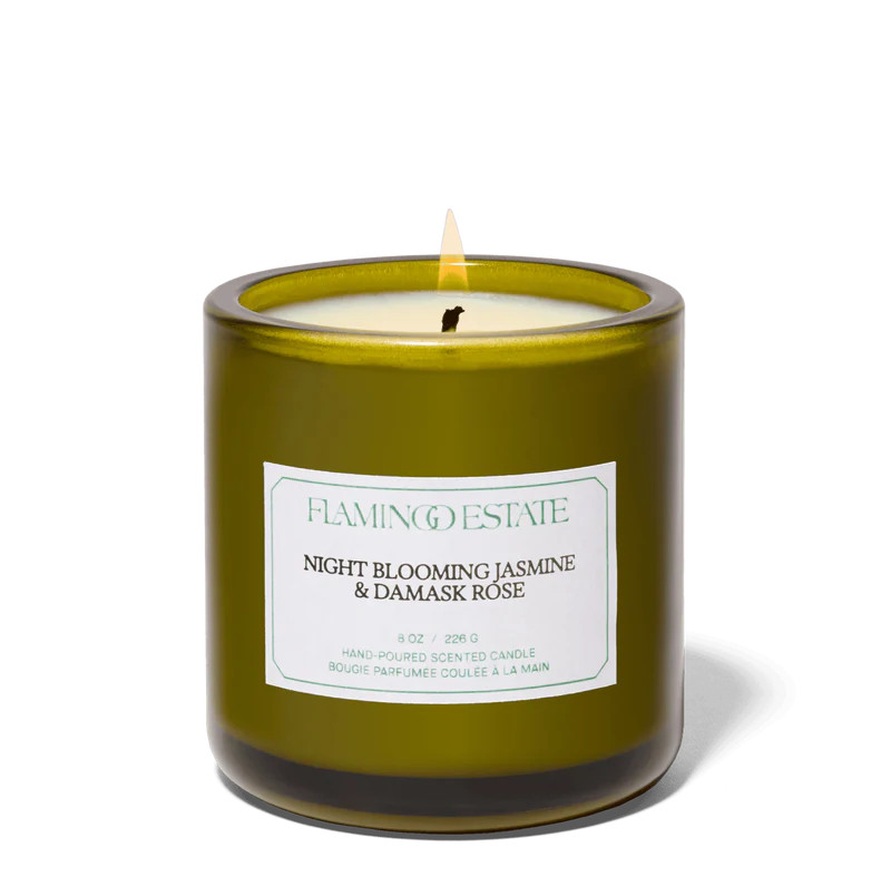 Night Blooming Jasmine & Damask Rose Candle | Flamingo Estate