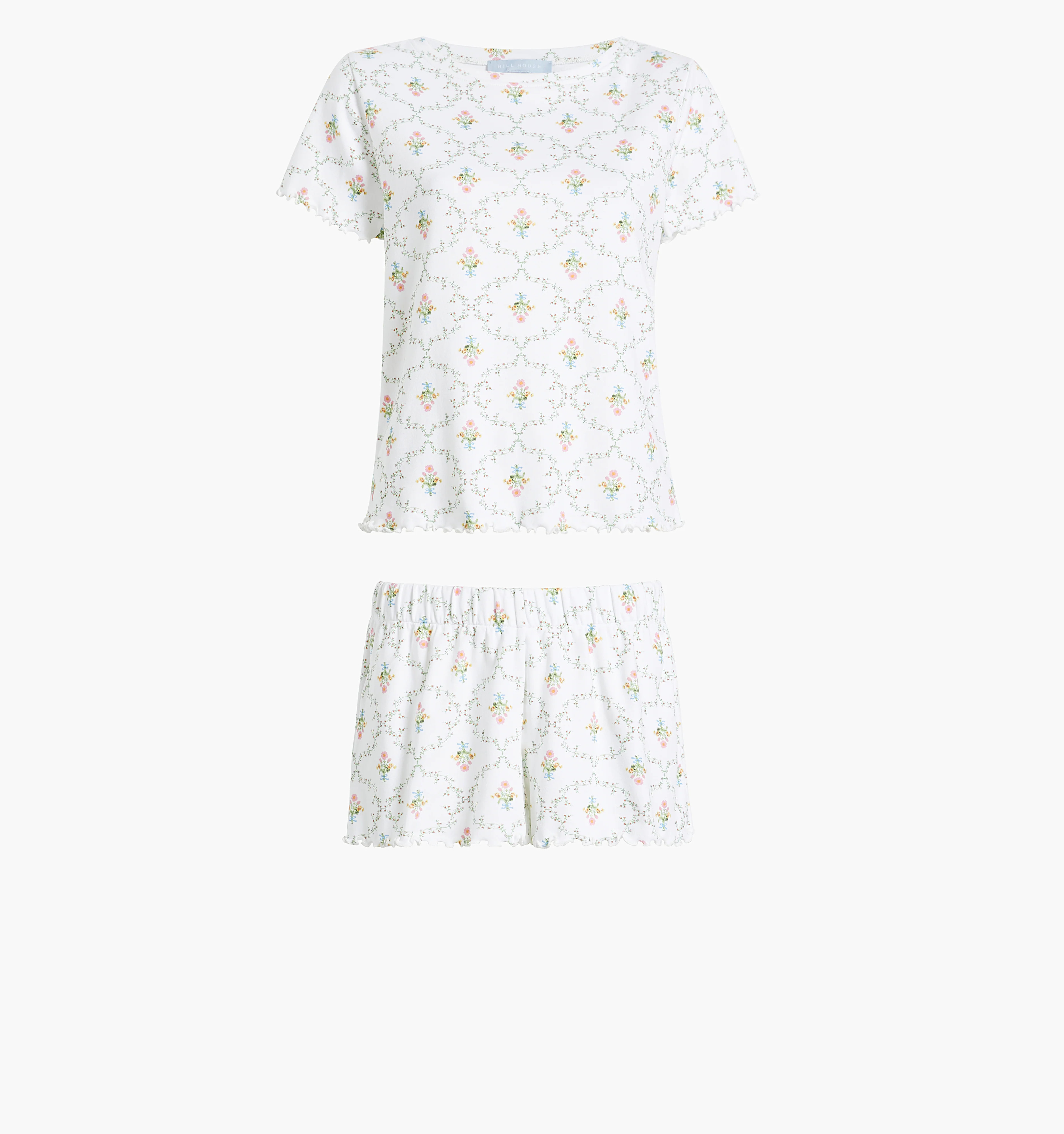 The Nina Short Pajama Set | Pastel Trellis / XXXS | 100% Cotton | Hill House Home | Hill House Home US