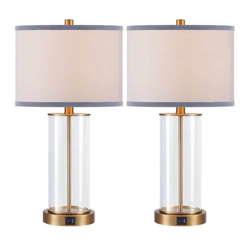 Quinita 23.25" USB Dimmable Table Lamp Set with Touch Control, Bulbs (Set of 2) | Wayfair North America