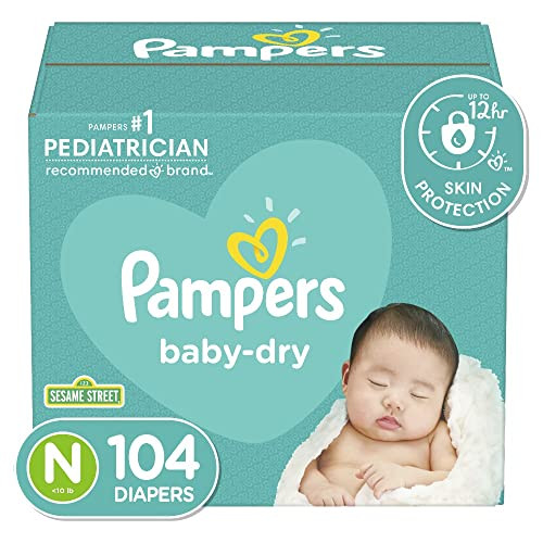 Pañales tamaño recién nacido/talla 0 (< 10 libras), 104 unidades - Pañales desechables para bebé Pam | Amazon (US)