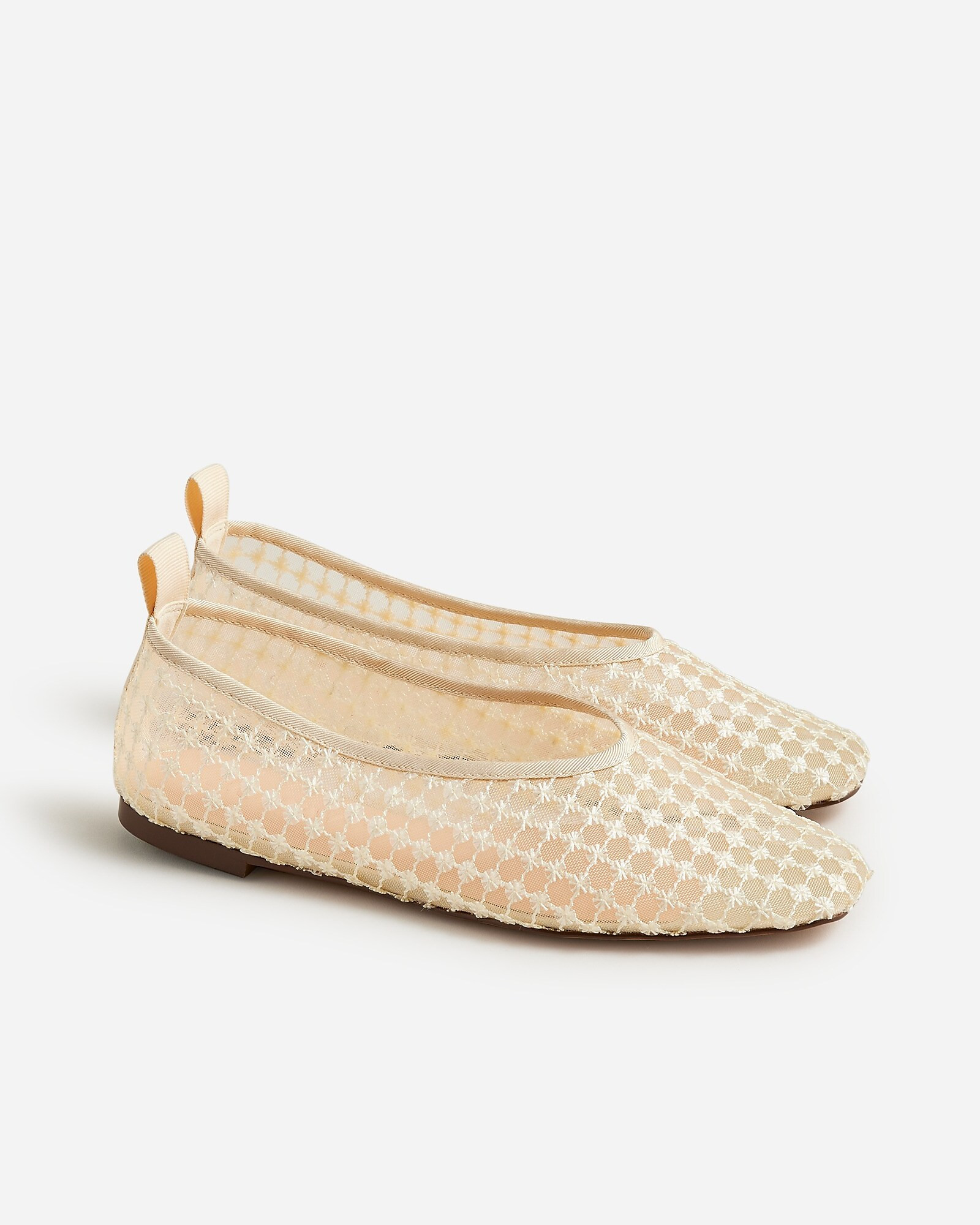 Quinn embellished removable ankle-strap ballet flats in mesh | J. Crew US