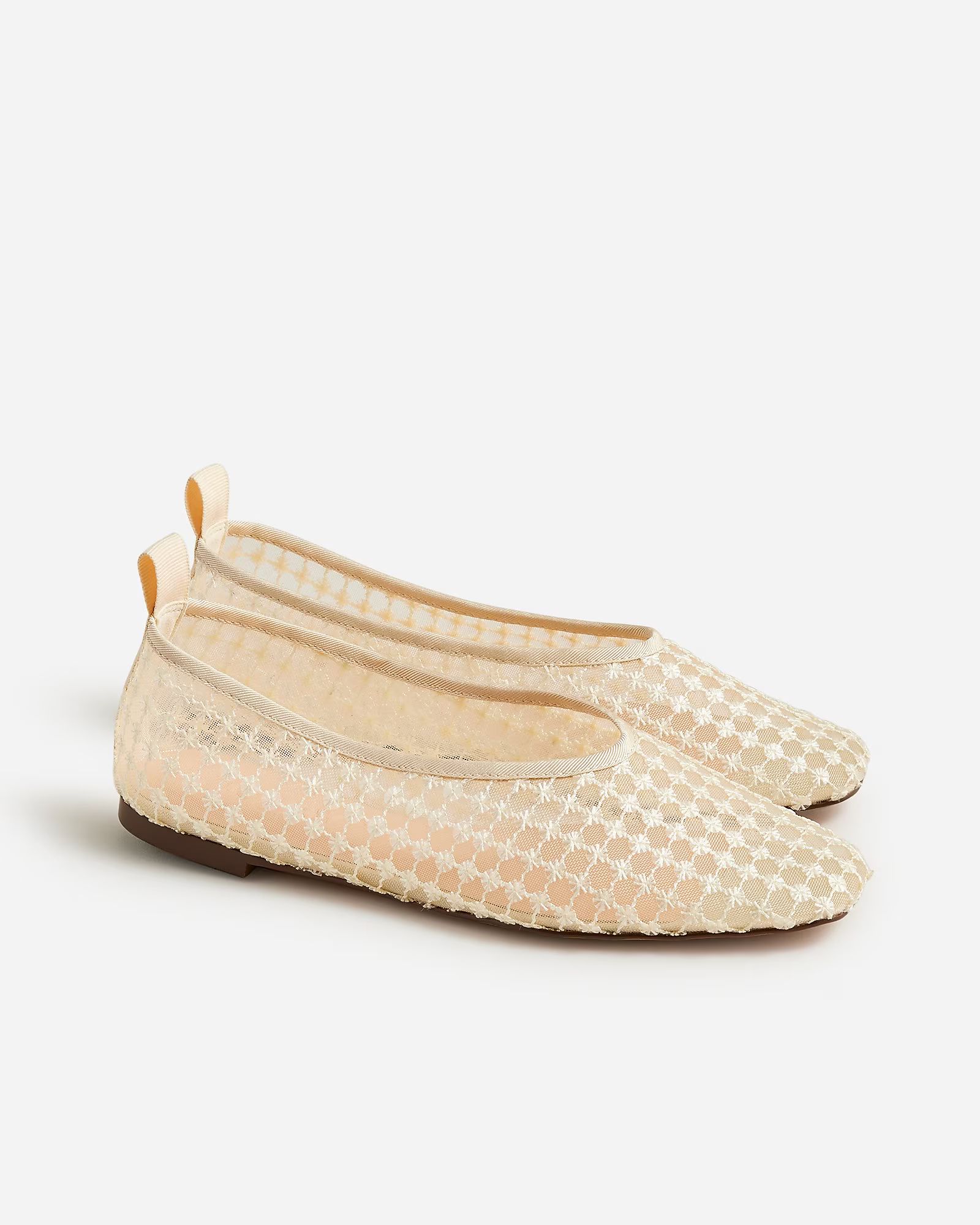 Quinn embellished removable ankle-strap ballet flats in mesh | J.Crew US