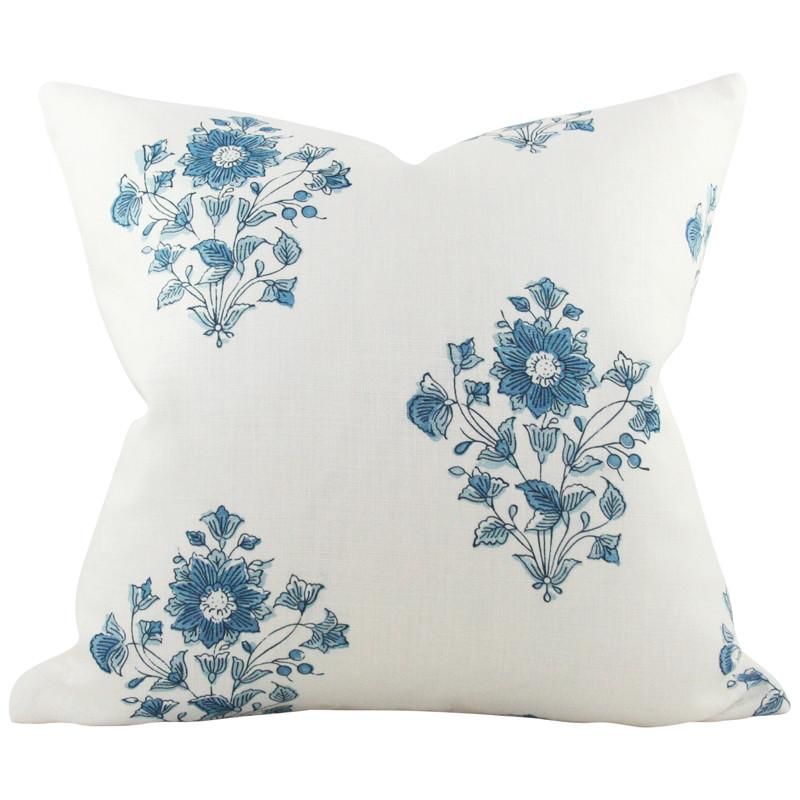 Beatrice Bouquet Indigo Blue Designer Pillow | Arianna Belle