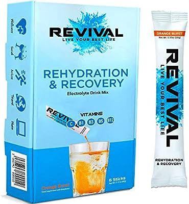 Revival Hydration Electrolyte Powder Packets, Supplement Drink Mix - Sport, Wellness, Travel - Or... | Amazon (US)