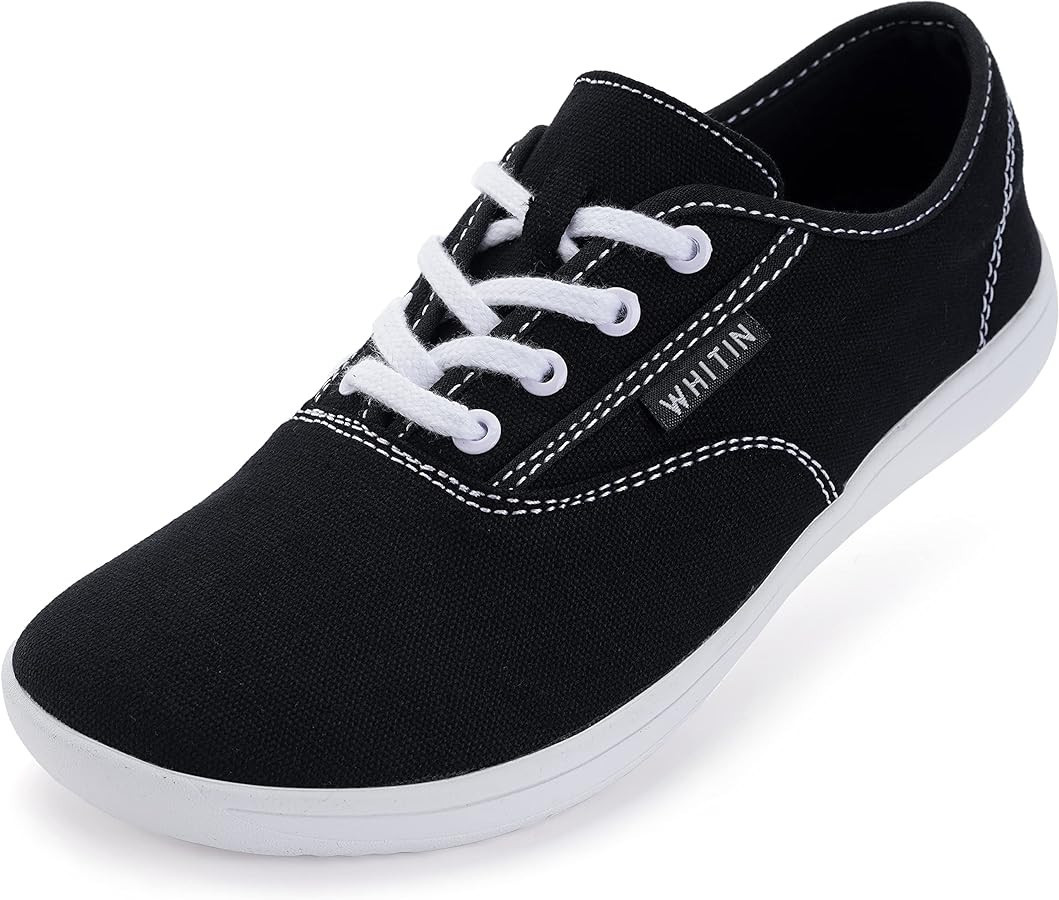 WHITIN Women's Wide Canvas Minimalist Barefoot Shoes | Zero Drop Sole | Casual Sneaker | Amazon (US)