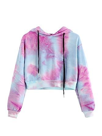 MAKEMECHIC Women's Long Sleeve Casual Printed Sweatshirt Crop Top Hoodies | Amazon (US)