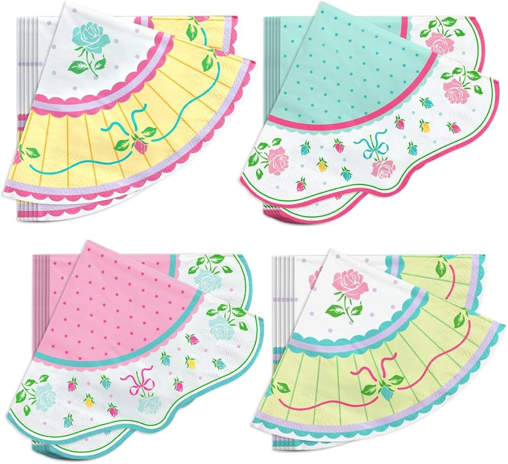 xo, Fetti Tea Party Napkins - 24 Scalloped Paper Napkins | Garden Party, Birthday, Spring Decorat... | Amazon (US)