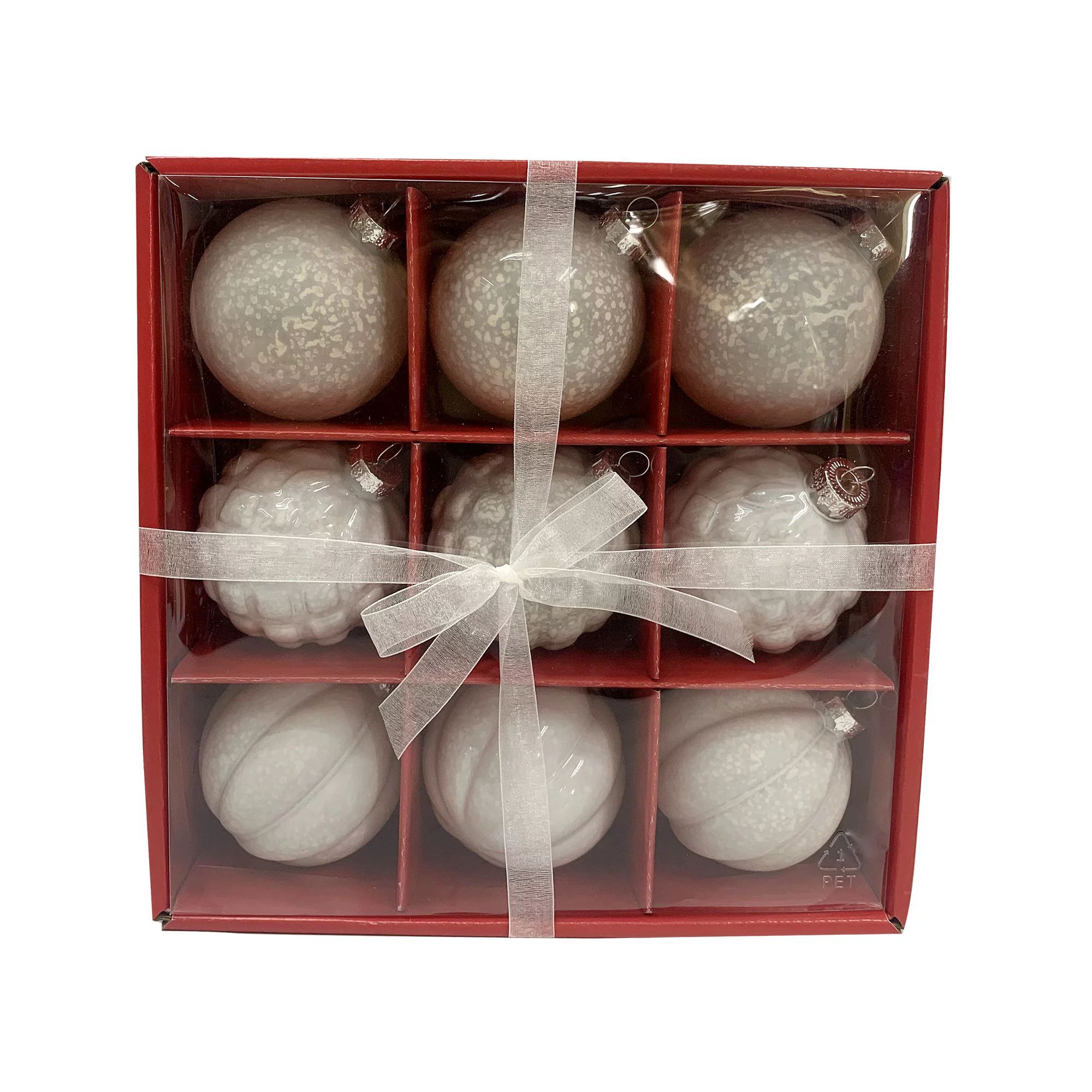 Holiday Time Vintage-Inspired White Glass Christmas Ornaments, 9 Count - Walmart.com | Walmart (US)