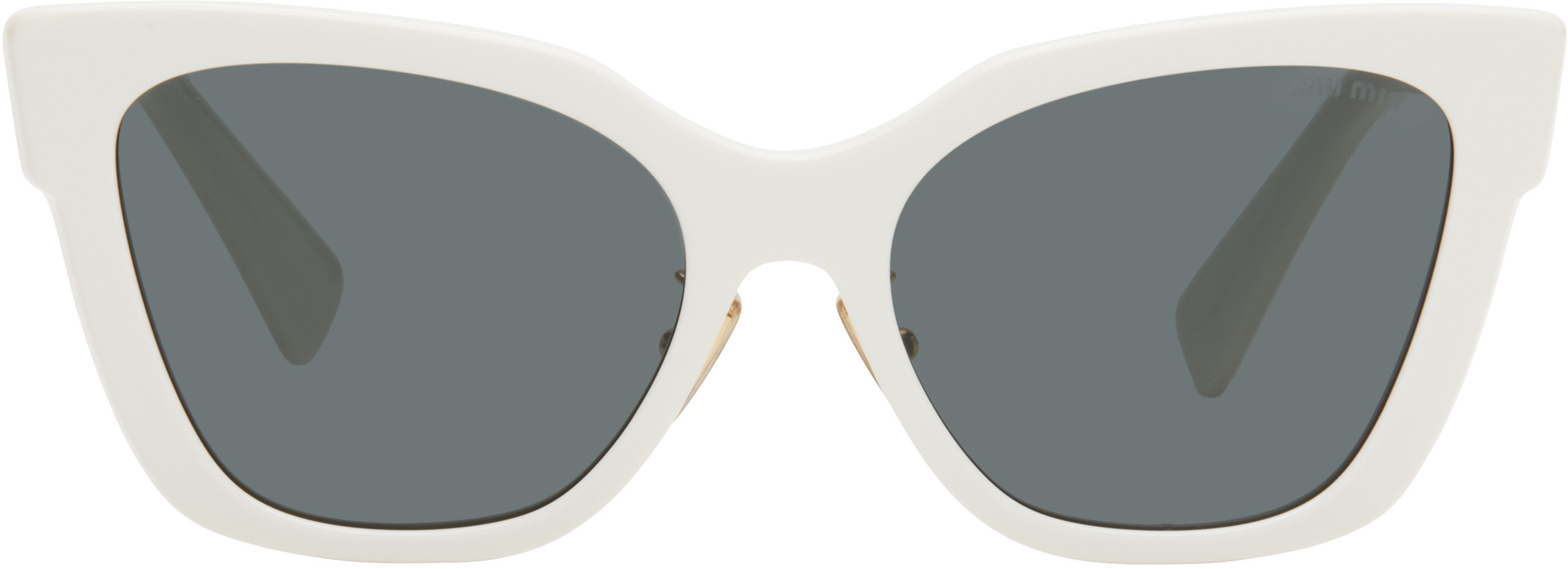 Miu Miu Eyewear White Cat Eye Acetate Sunglasses | SSENSE