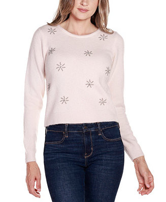 Belldini Women's Rhinestone Snowflake Sweater - Macy's | Macy's