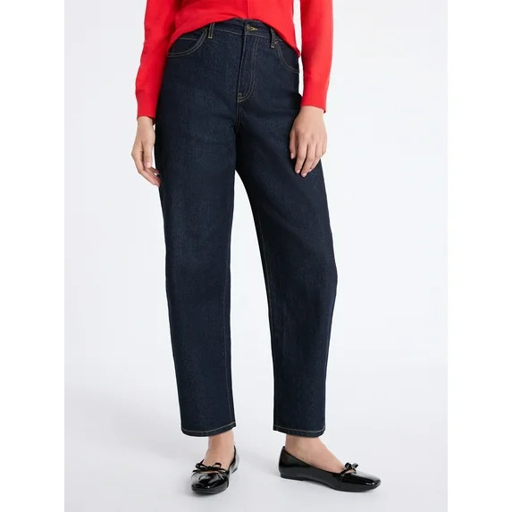 Free Assembly Women's and Women's Plus Barrel Leg Jeans, 26.5" Inseam, Sizes 0-26W | Walmart (US)